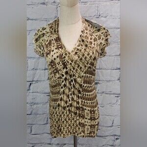 NWT Alison Sheri Women's Top Vintage 90s Y2K Cross Front Size Medium